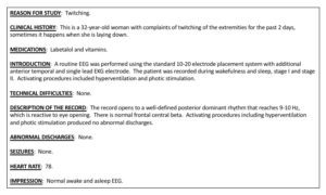 TUH EEG Corpus Clinical Report